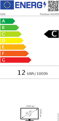 Eizo FlexScan EV2495 IPS Monitor 24.1" FHD 1920x1200 cu Timp de Răspuns 5ms GTG