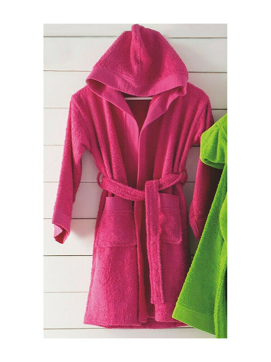 Rythmos Kids Hooded Bathrobe Twist 8-10 Fuchsia