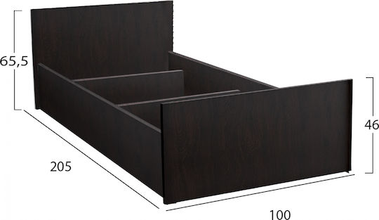 Adler Bett Einzelbett Holz Wenge für Matratze 90x200cm