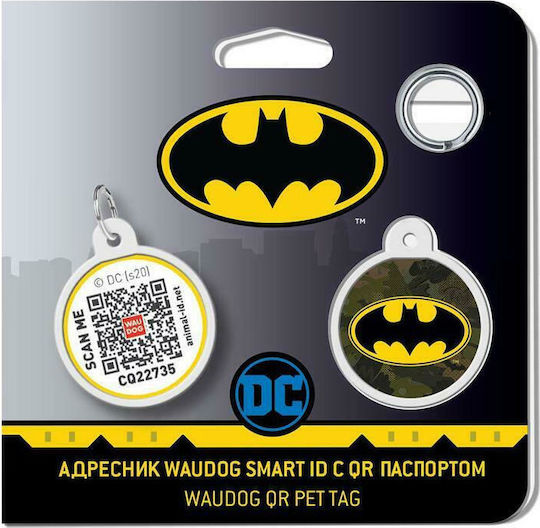 WauDog Batman Ταυτότητα Σκύλου Smart ID Πράσινη Μεταλλική 2.5cm