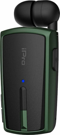 iPro RH120 In-ear Bluetooth Handsfree Ακουστικό Πέτου Μαύρο / Πράσινο