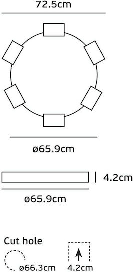 VK Lighting Round Recessed LED Panel 60W 72.5cm VK Lighting Round Recessed LED Panel 60W 72.5cm