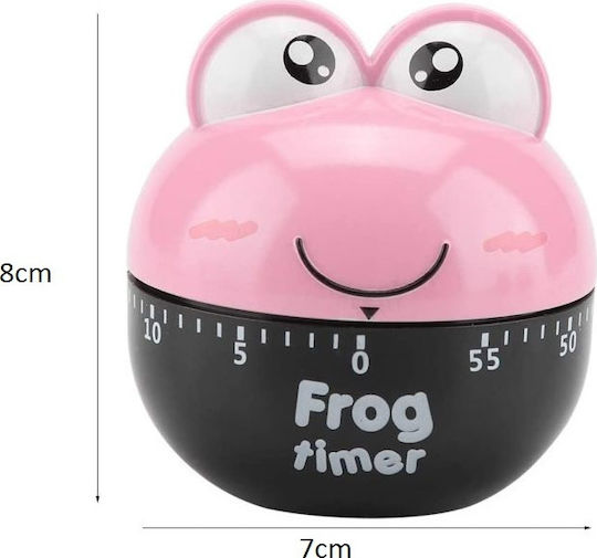 Αναλογικό Χρονόμετρο Κουζίνας Frog Αντίστροφης Μέτρησης Ροζ