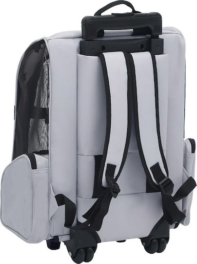 vidaXL Waterproof Dog/Cat Carrying Gray Trolley for 10kg Pets L40xW25xH55cm