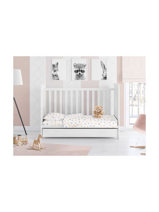 Dimcol Star Бебешки Чаршаф За Количка Памук Сив 80x110бр