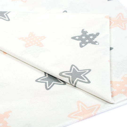 Dimcol Star Бебешки Чаршаф За Количка Памук Сив 80x110бр