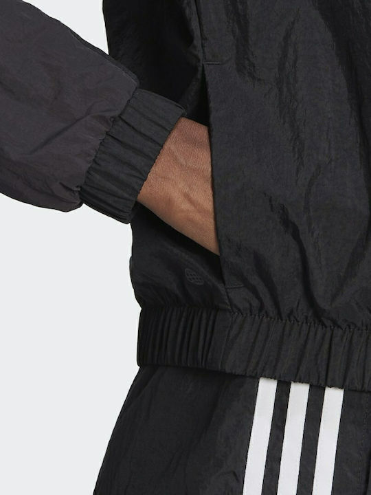Adicolor Split Trefoil Women's Short Sports Jacket for Winter Black