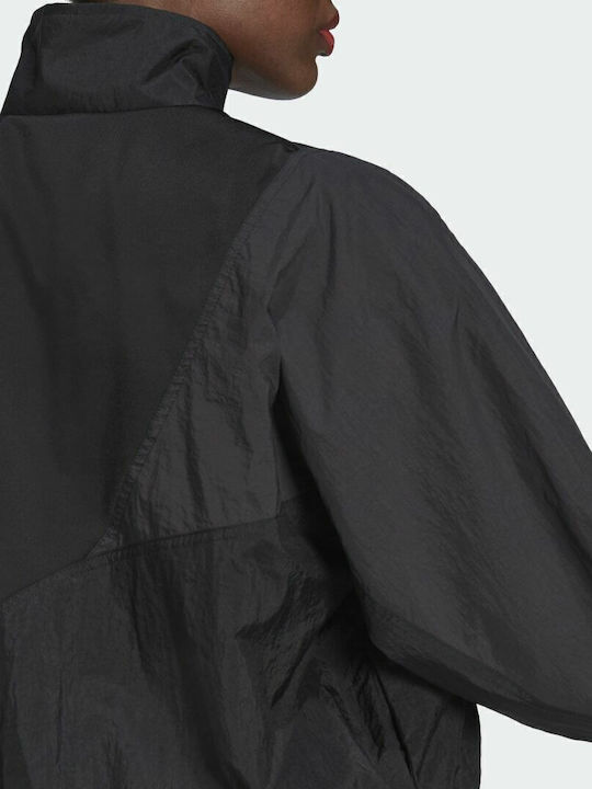 Adicolor Split Trefoil Women's Short Sports Jacket for Winter Black