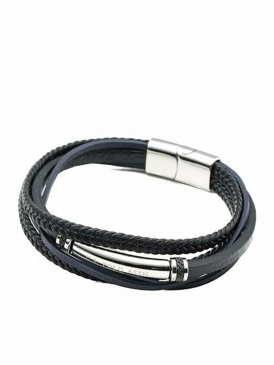 U.S. Polo Assn. Ανδρικό Βραχιόλι από Δέρμα 21cm