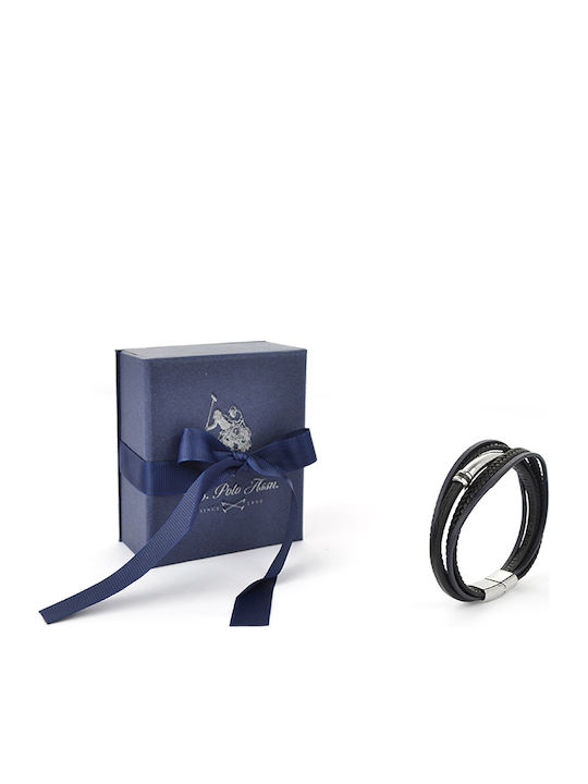 U.S. Polo Assn. Ανδρικό Βραχιόλι από Δέρμα 21cm