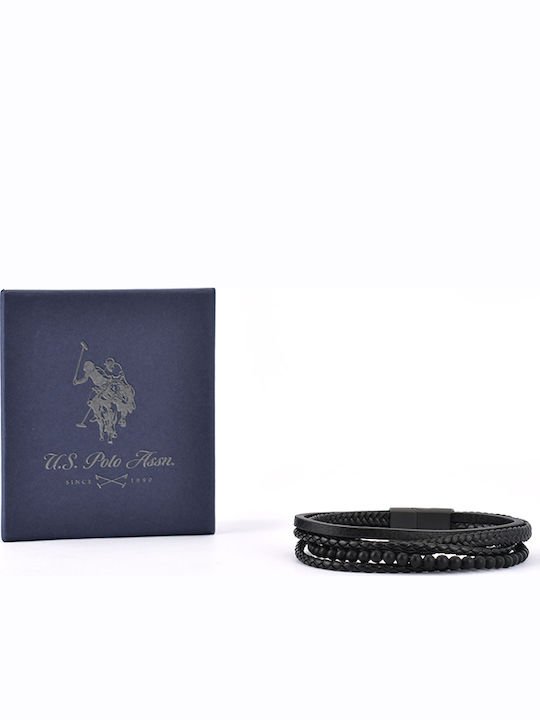 U.S. Polo Assn. Ανδρικό Βραχιόλι από Δέρμα 21cm