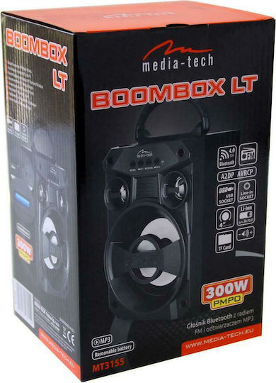 Media-Tech Boombox LT Ηχείο Bluetooth 6W με Ραδιόφωνο και Διάρκεια Μπαταρίας έως 3 ώρες Μαύρο