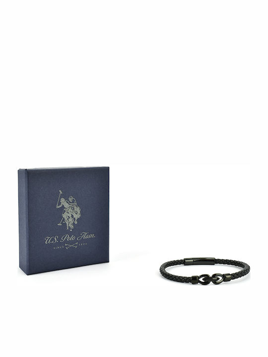 U.S. Polo Assn. Brățară Pentru Bărbați Tip Cuff Din Piele 21cm