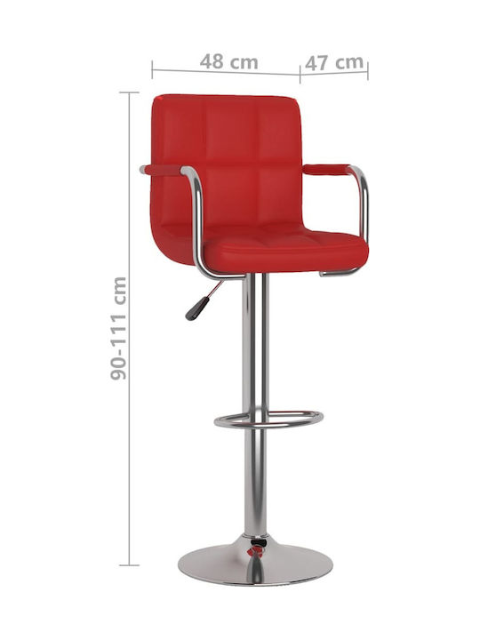 Hocker Bar mit Rückenlehne & Höhenverstellbar Bordeaux 2Stück 48x47x90-111cm