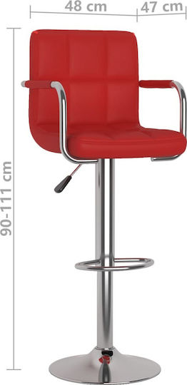 Scaune Bar cu Spătar & Înălțime Reglabilă Burgundia 2buc 48x47x90-111buc
