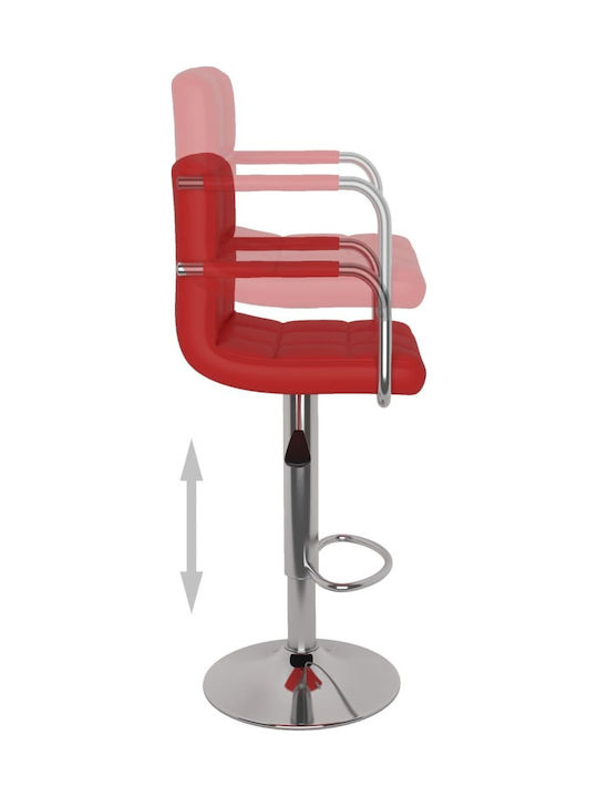 Hocker Bar mit Rückenlehne & Höhenverstellbar Bordeaux 2Stück 48x47x90-111cm