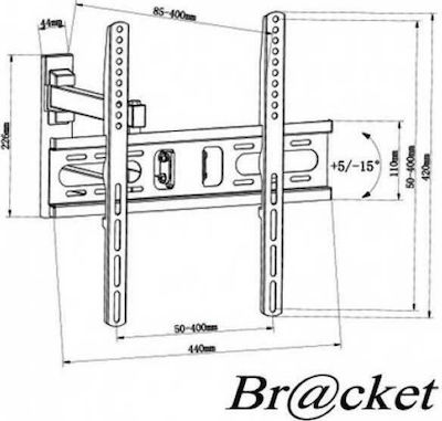 Bracket LCD3040-1 LCD 3040-1 Wall TV Mount with Arm up to 55" and 25kg