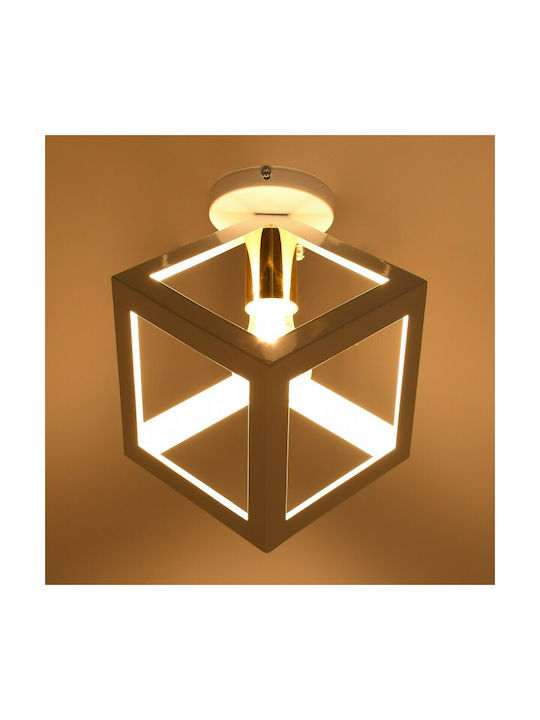 GloboStar Cube Ceiling Mount Light 25cm White with Socket E27