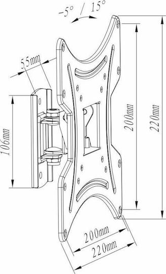 Osio OSM-1042 Βάση Τηλεόρασης Τοίχου έως 42" και 20kg
