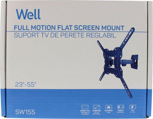 Well SW155 75008 Suport TV de perete cu braț până la 55" și 20kg