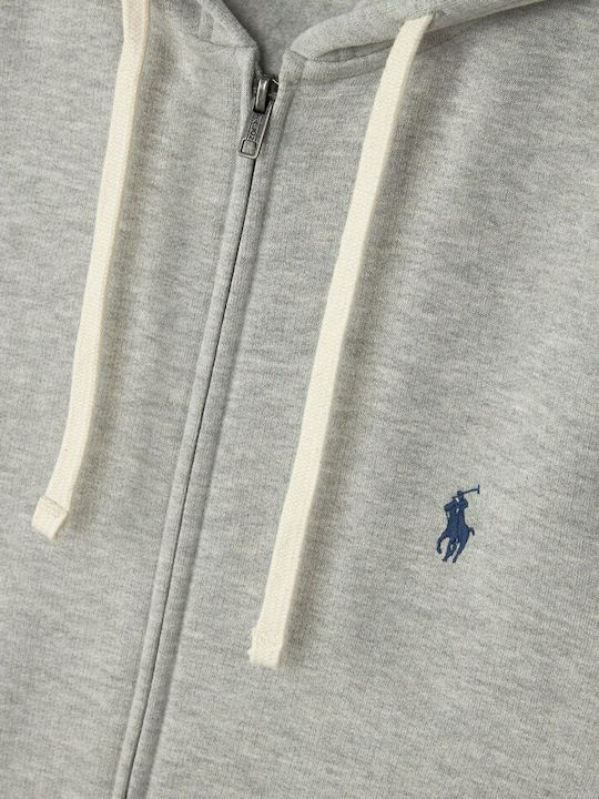 Sweatshirt Fleece with Hood Heather Grey