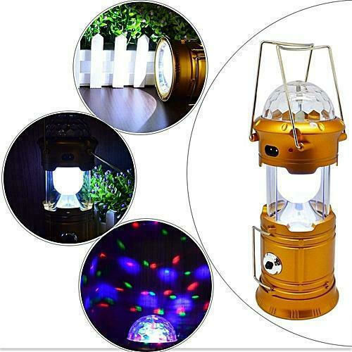 Wiederaufladbare Campinglaterne mit Taschenlampe Disco-Ball