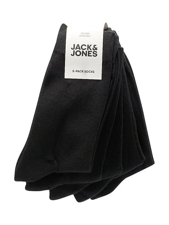 Jack & Jones Ανδρικές Μονόχρωμες Κάλτσες Μαύρες 5Pack