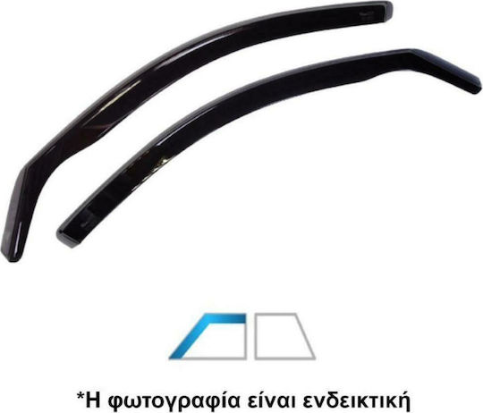 Heko Set of Windbreakers Front Car Dark Fime for Ford S-Max 2pcs
