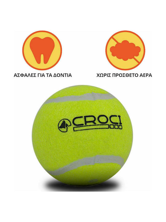 Croci Tennis Dog Toy Ball with Sound Yellow 10cm