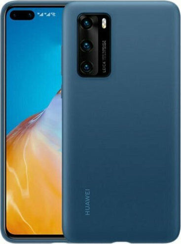 Huawei Original Silicone Umschlag Rückseite Silikon Robust Blau (Huawei P40) 51993721