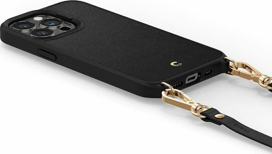 Spigen Cyrill Classic Charm Umschlag Rückseite Kunststoff / Silikon mit Band Schwarz (iPhone 13 Pro)