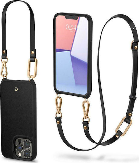 Spigen Cyrill Classic Charm Umschlag Rückseite Kunststoff / Silikon mit Band Schwarz (iPhone 13 Pro)