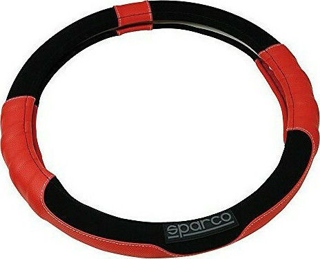 Sparco Car Steering Wheel Cover with Diameter 37-38cm Synthetic Red