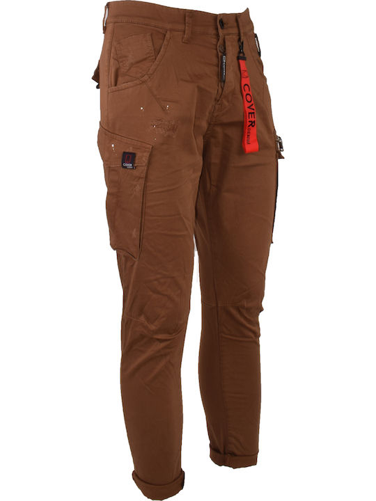 Elvis Pantaloni Cargo Elastici Cu Fit Skinny Tabac