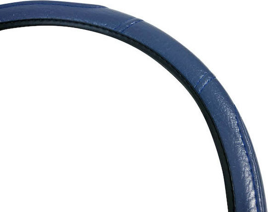 Auto Gs Car Steering Wheel Cover with Diameter 38cm made of Leatherette Blue