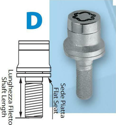 Lampa Security Bolts Conical M12x1.5mm 4pcs