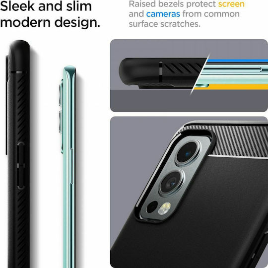 Spigen Rugged Armor Umschlag Rückseite Silikon 2mm Matte Black (OnePlus Nord 2)