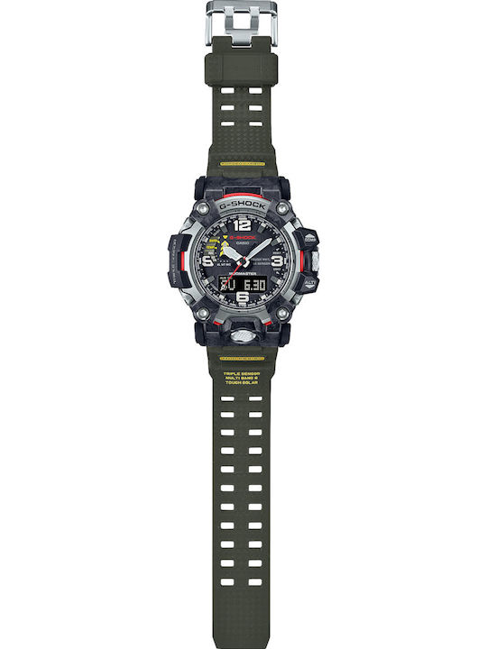 Casio G-Shock Mudmaster Men's Watch 55mm Solar with Green Rubber Strap