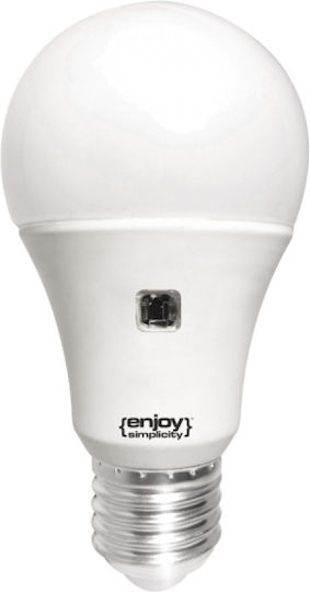 Elvhx LED Bulb 9.5W for Socket E27 and Shape A60 Cool White 860lm with Photocell