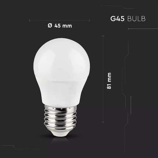 V-TAC Smart Λάμπα VT-5124 LED 4.5W για Ντουί E27 και Σχήμα G45 RGBW 300lm Dimmable