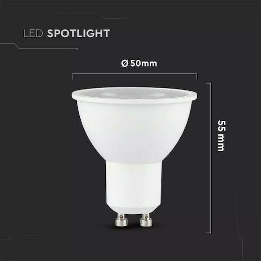 V-TAC VT-2206 LED Bulb 6W for Socket GU10 and Shape MR16 Warm White 400lm