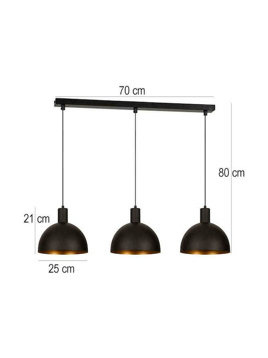 Fylliana Pendant Light Three-Light for Socket E27 Black