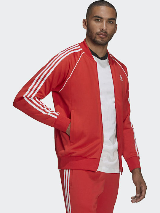 Adicolor Classics Ανδρική Ζακέτα Track Jacket με Κουκούλα Κόκκινη