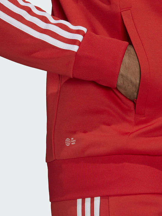 Adicolor Classics Ανδρική Ζακέτα Track Jacket με Κουκούλα Κόκκινη