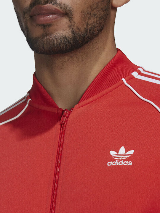 Adicolor Classics Ανδρική Ζακέτα Track Jacket με Κουκούλα Κόκκινη