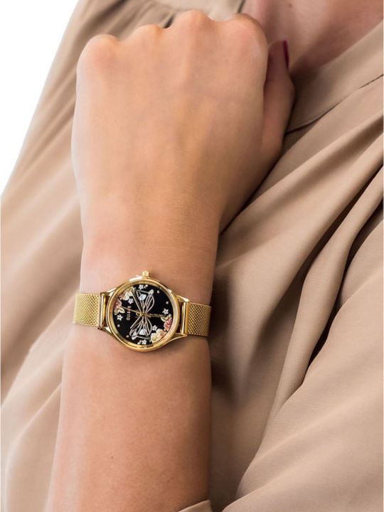 Bichette Women's Watch 28mm Battery with Gold Stainless Steel Bracelet