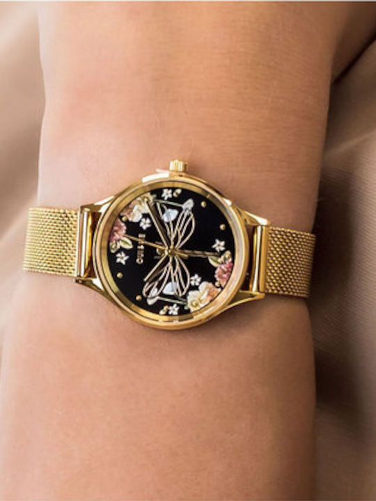 Bichette Women's Watch 28mm Battery with Gold Stainless Steel Bracelet