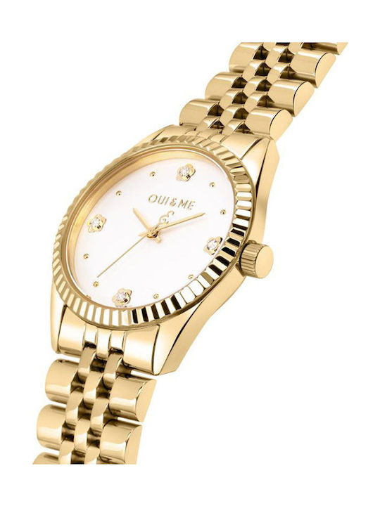 Oui & Me Coquette Diamonds Womens Watch 30mm Battery Gold