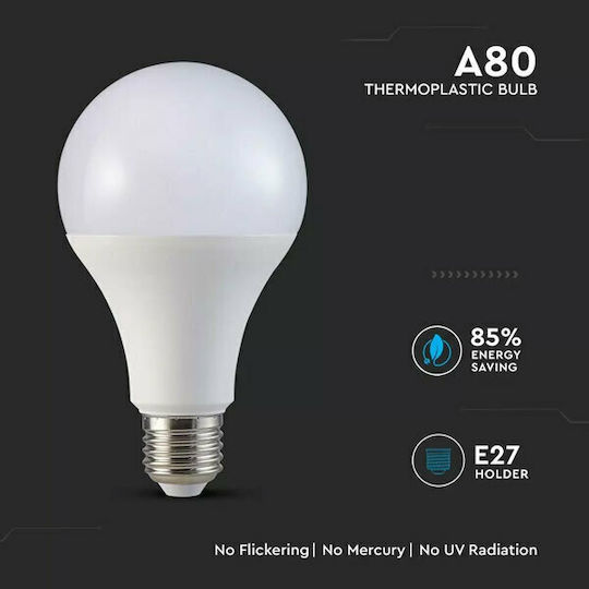 V-TAC VT-298 Bec LED 18W pentru Soclu E27 și Formă A80 Alb rece 2000lm