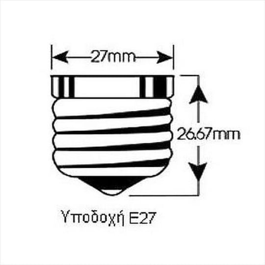 Adeleq LED-Lampe 6W 225mm für Fassung E27 und Form T30 Warmes Weiß 700lm